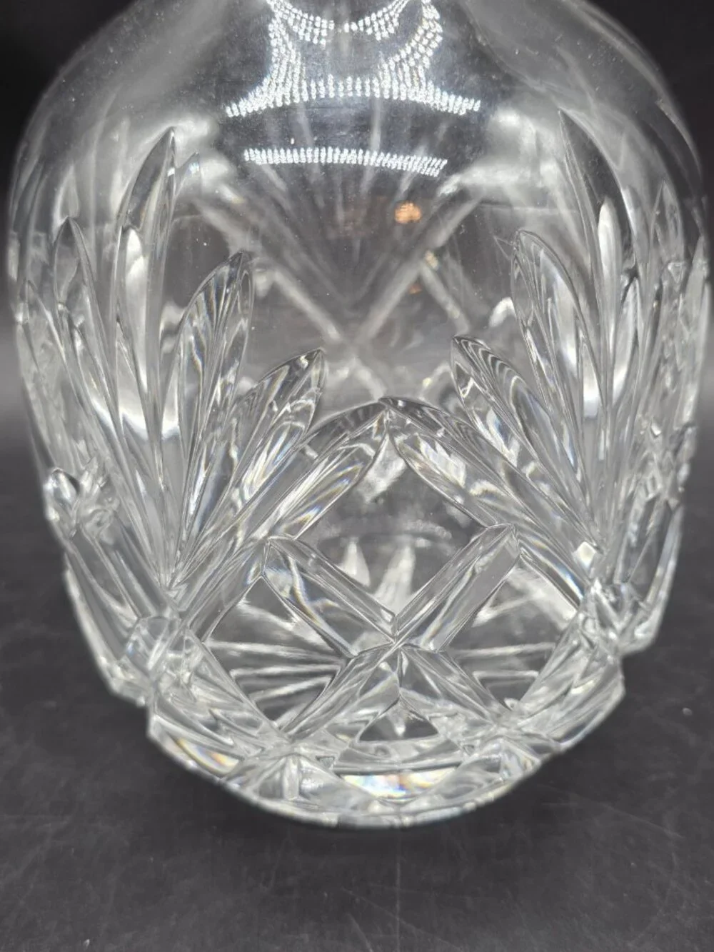 Vintage Heavy Lead Crystal Decanter And Stopper Barware Liquor Holder Boho Glam